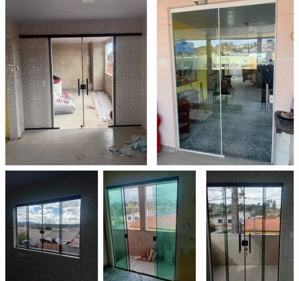 Portas e janelas de vidro instaladas